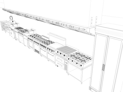 Commercial Kitchen 5 3D-Modell