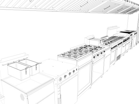 Commercial Kitchen 5 3D-Modell