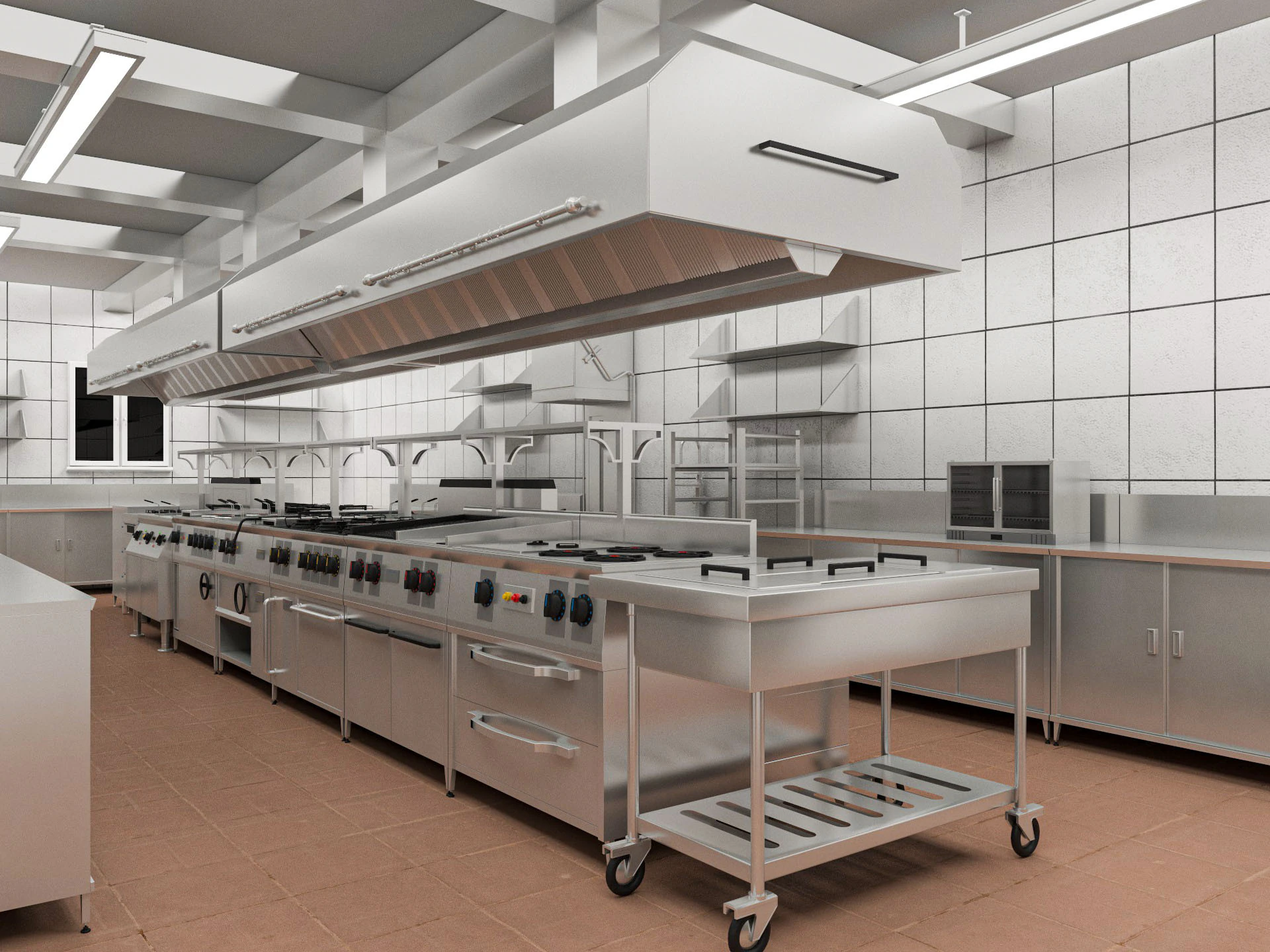 Commercial Kitchen 6 3D Model .c4d .max .obj .3ds .fbx .stl .blend 