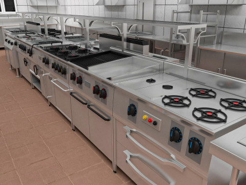 Commercial Kitchen 6 3D मॉडल