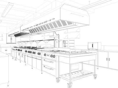 Commercial Kitchen 6 3D मॉडल
