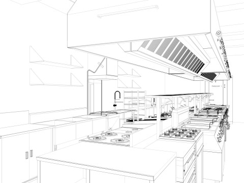Commercial Kitchen 6 3D मॉडल