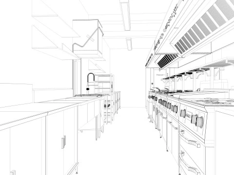 Commercial Kitchen 6 3D Model