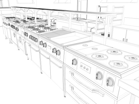 Commercial Kitchen 6 3D मॉडल