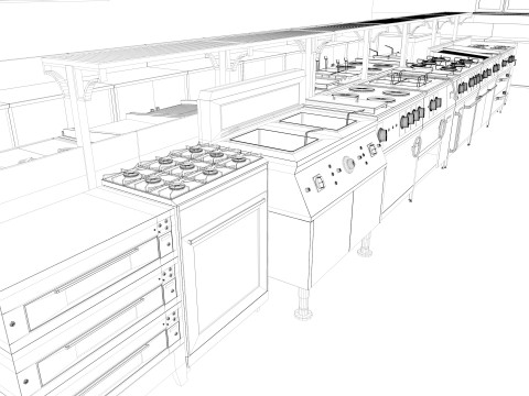 Commercial Kitchen 6 3D मॉडल