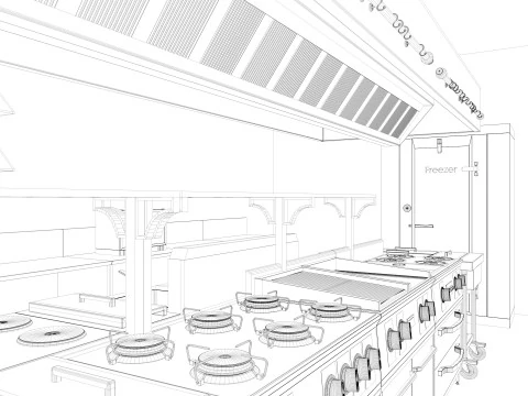Commercial Kitchen 6 3D Model