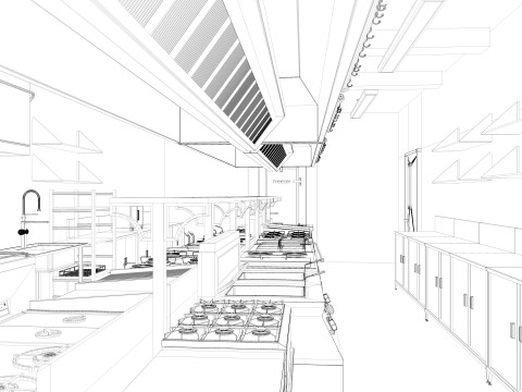 Commercial Kitchen 6 3D मॉडल