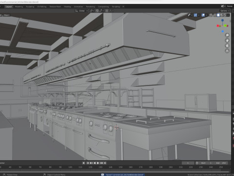 Commercial Kitchen 6 3D मॉडल
