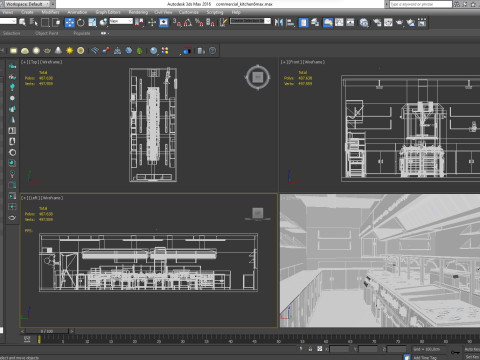 Commercial Kitchen 6 3D मॉडल