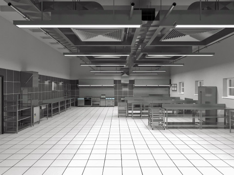 Commercial Kitchen 8 interior model 3D Model