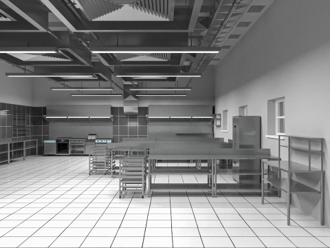 Commercial Kitchen 8 interior model Modèle 3D