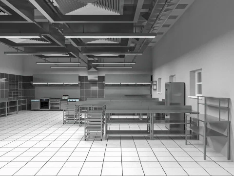Commercial Kitchen 8 interior model 3D Model