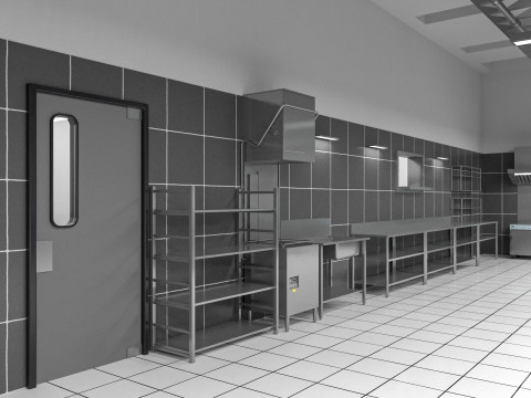 Commercial Kitchen 8 interior model Modèle 3D