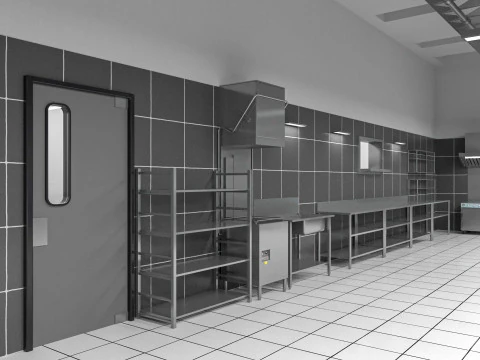 Commercial Kitchen 8 interior model 3D Model