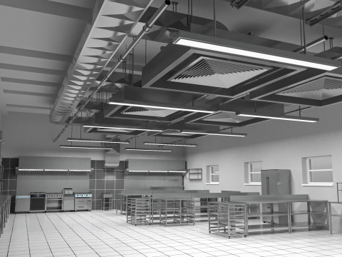Commercial Kitchen 8 interior model Modèle 3D