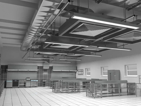 Commercial Kitchen 8 interior model 3D Model
