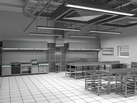 Commercial Kitchen 8 interior model Modèle 3D