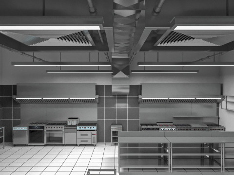 Commercial Kitchen 8 interior model Modèle 3D