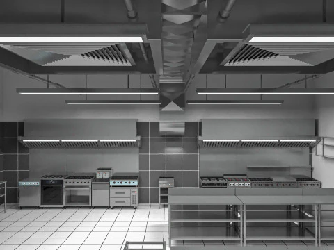 Commercial Kitchen 8 interior model 3D Model