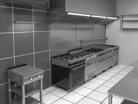Commercial Kitchen 8 interior model Modèle 3D