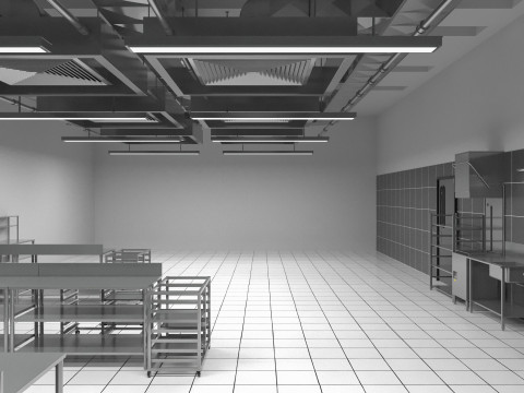 Commercial Kitchen 8 interior model Modèle 3D