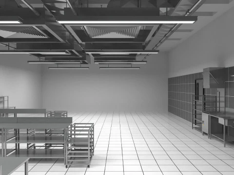 Commercial Kitchen 8 interior model 3D Model
