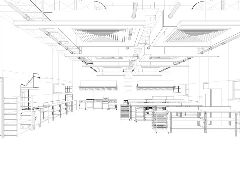 Commercial Kitchen 8 interior model 3D Model
