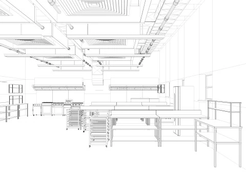 Commercial Kitchen 8 interior model 3D Model