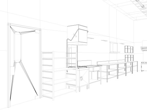 Commercial Kitchen 8 interior model Modèle 3D