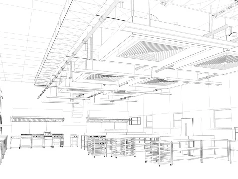 Commercial Kitchen 8 interior model 3D Model