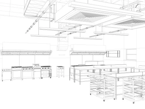 Commercial Kitchen 8 interior model 3D Model