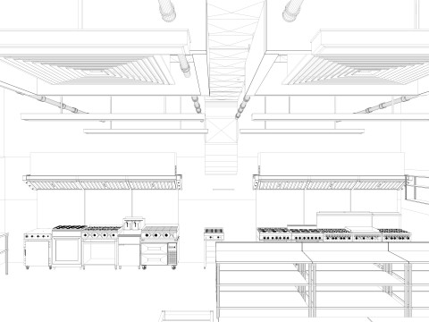 Commercial Kitchen 8 interior model Modèle 3D