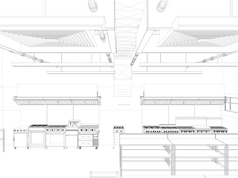 Commercial Kitchen 8 interior model 3D Model