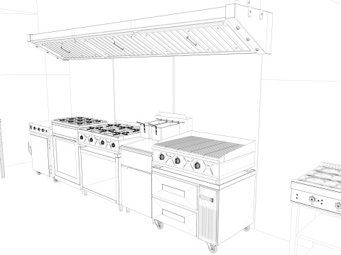 Commercial Kitchen 8 interior model Modèle 3D