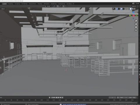 Commercial Kitchen 8 interior model 3D Model