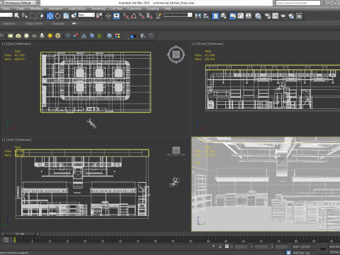 Commercial Kitchen 8 interior model 3D Model