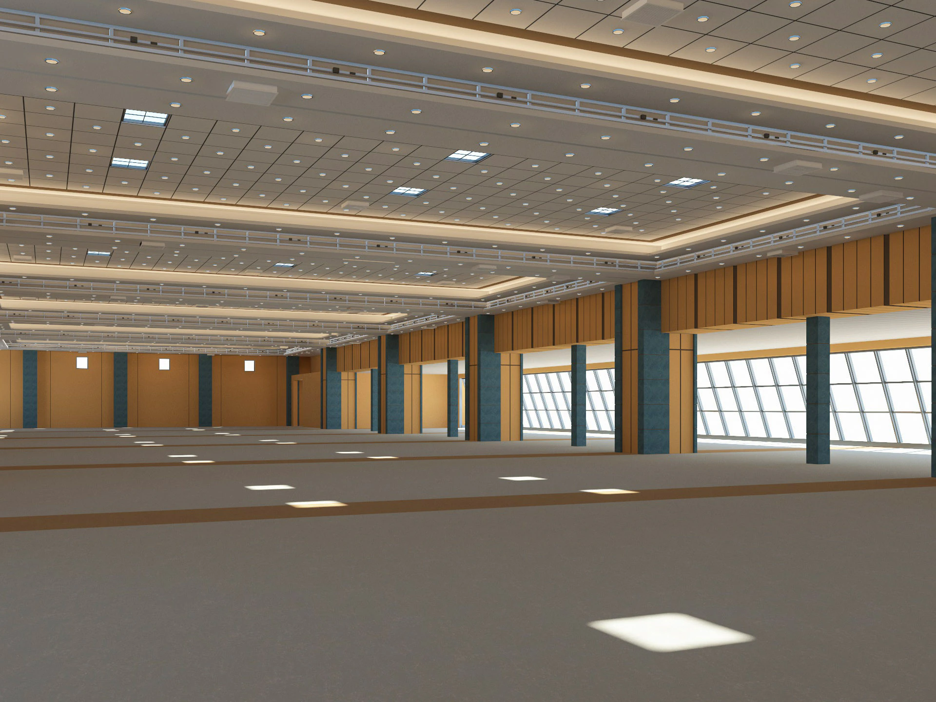 Congress Center Hall 3D Model .c4d .max .obj .3ds .fbx .stl .blend 