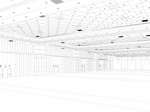 Congress Center Hall 3D Model