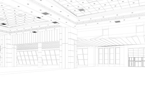 Congress Center Hall 3D Model