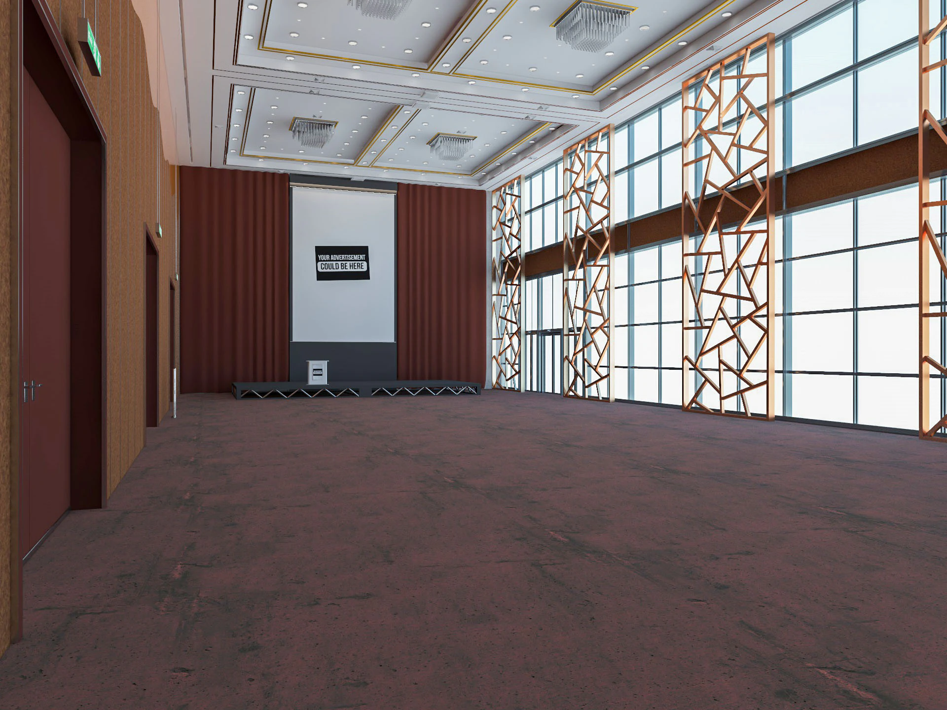 Congress Hall Meeting Room 3D Model .c4d .max .obj .3ds .fbx .stl .blend