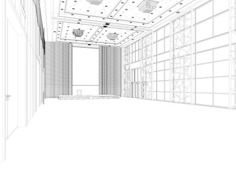 Congress Hall Meeting Room 3D Model