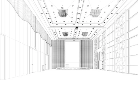 Congress Hall Meeting Room 3D Model