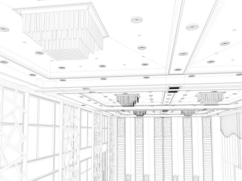 Congress Hall Meeting Room 3D Model