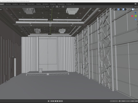 Congress Hall Meeting Room Model 3D