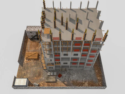 Construction Scene 3D Model