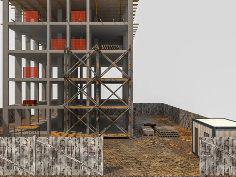 Construction Scene 3D Model