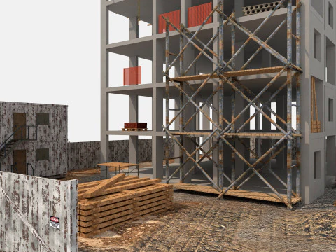Construction Scene 3D Model