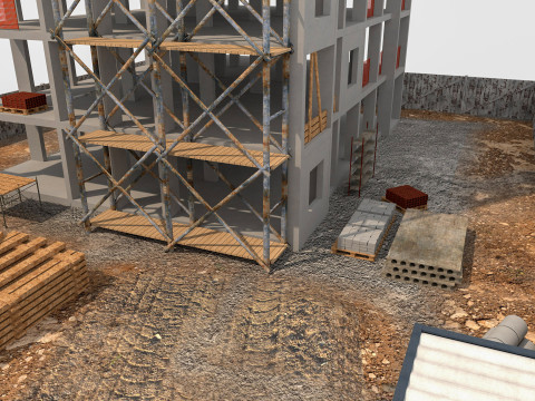 Construction Scene 3D Модель