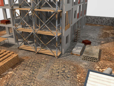 Construction Scene 3D Model