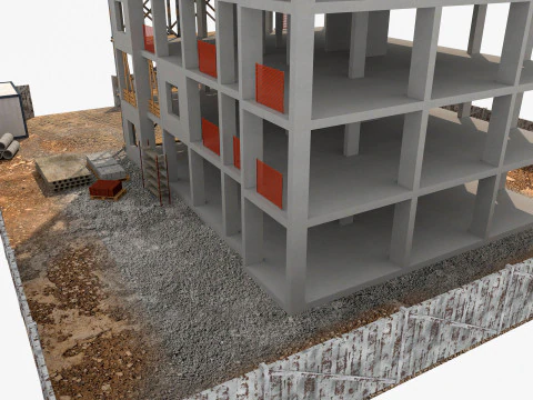Construction Scene 3D Model